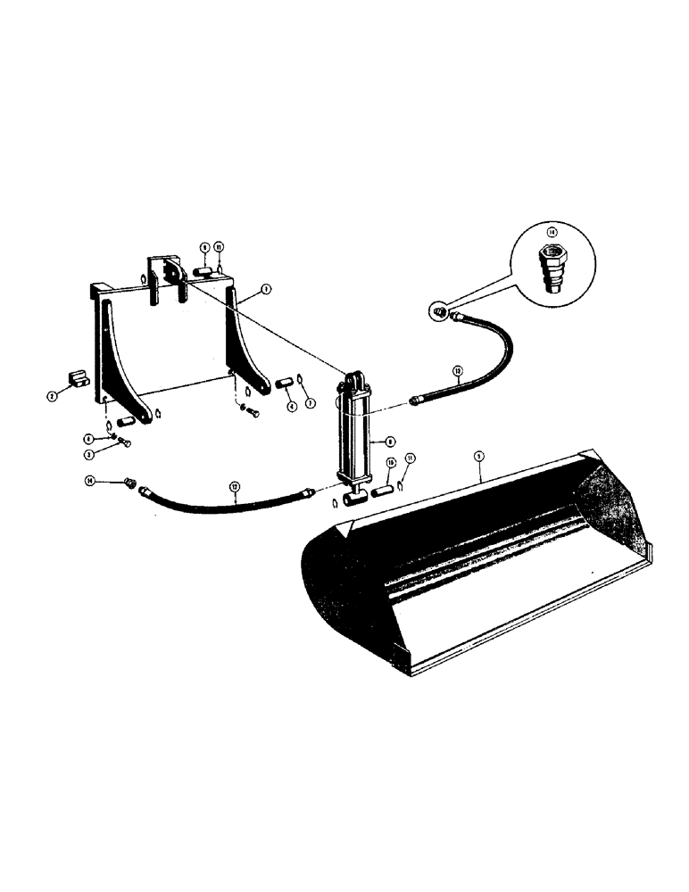 Схема запчастей Case 430 - (50) - LOADER BUCKET ATTACHMENT, EARLY PRODUCTION 