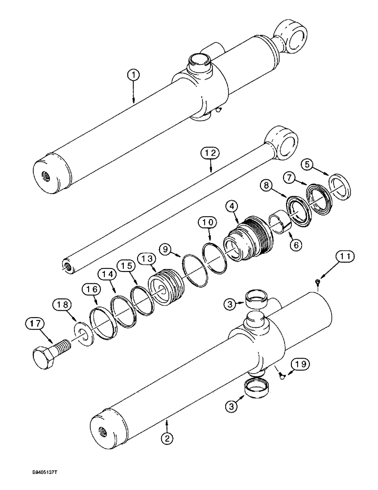 Схема запчастей Case 590L - (8-148) - LOADER BUCKET CYLINDERS (08) - HYDRAULICS