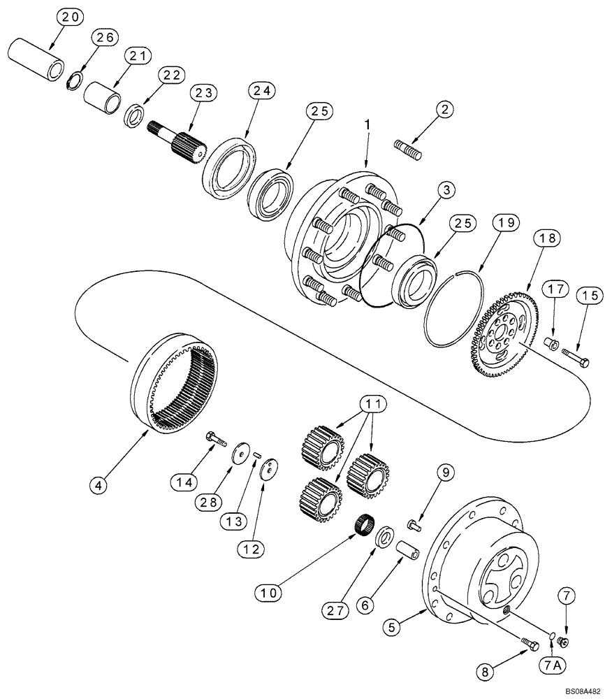 Схема запчастей Case 570MXT - (06-31) - AXLE, REAR DRIVE - PLANETARY (06) - POWER TRAIN