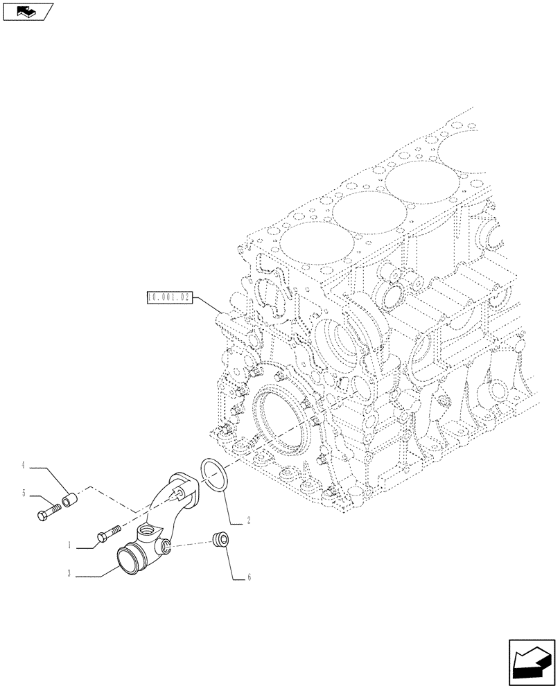 Схема запчастей Case F2CE9684C E020 - (10.402.03) - WATER PUMP PIPES (504311149) (10) - ENGINE