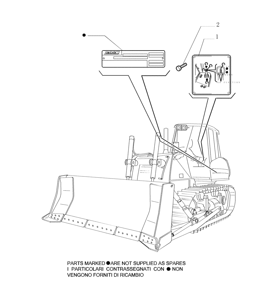 Схема запчастей Case 1850K - (9.651[05]) - ROPS CANOPY - DECAL - OPTIONAL CODE 784111231 (19) - OPTIONS