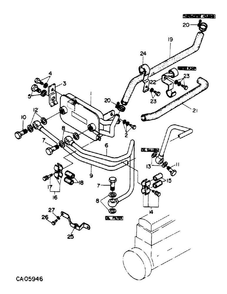 Схема запчастей Case 4150 - (06-01) - COOLING, ENGINE OIL COOLER - IZUZU ENGINE (04) - Drive Train