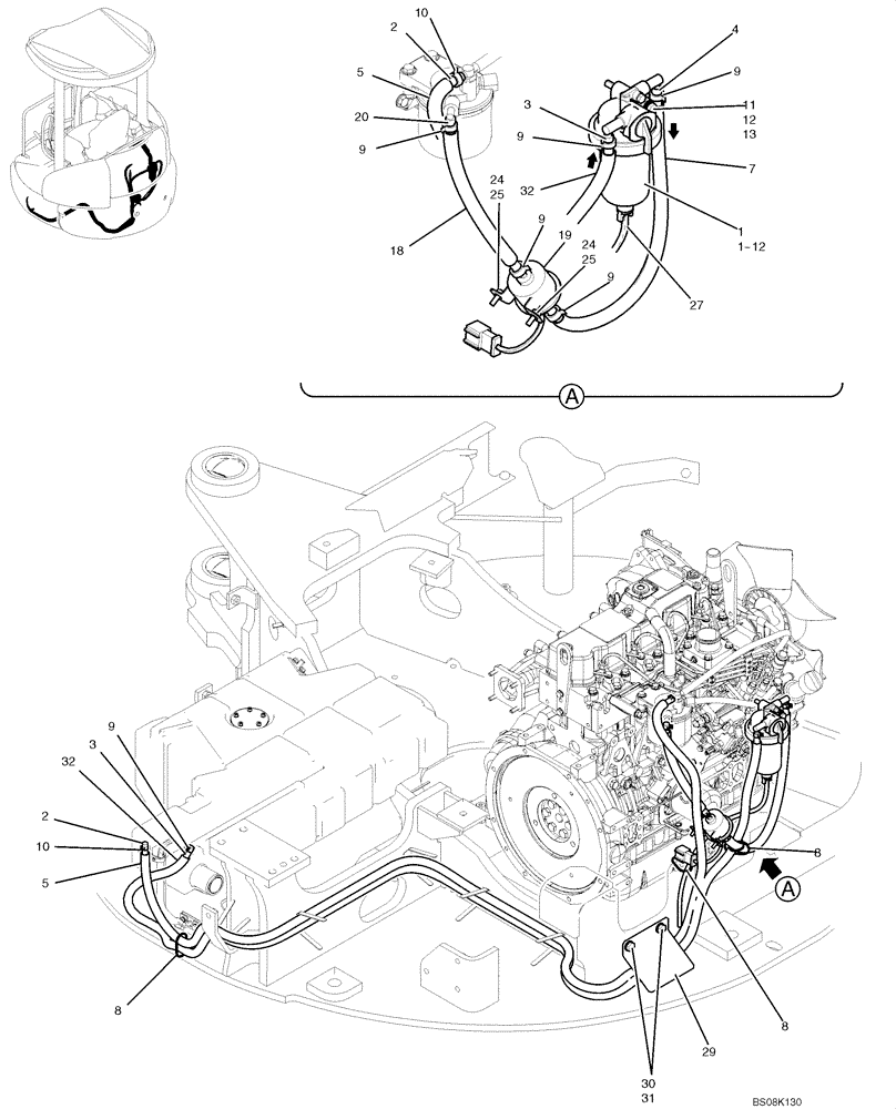 Схема запчастей Case CX50B - (01-013) - FUEL LINES (PH21P00004F1) (05) - SUPERSTRUCTURE