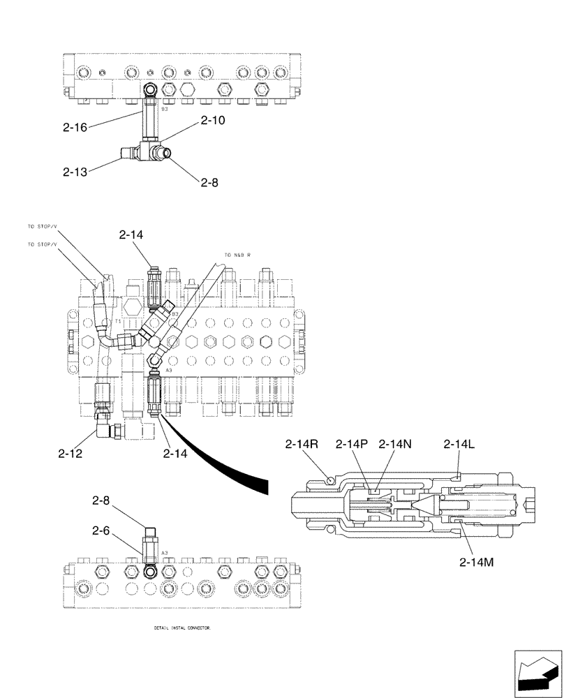 Схема запчастей Case CX17B - (01-022[05]) - HYD LINES, UPP - NIBBLER AND BREAKER (35) - HYDRAULIC SYSTEMS