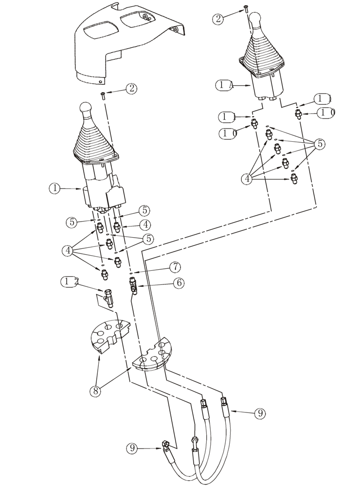 Схема запчастей Case 821C - (08-45) - HYDRAULICS LOADER CONTROL, REMOTE (08) - HYDRAULICS