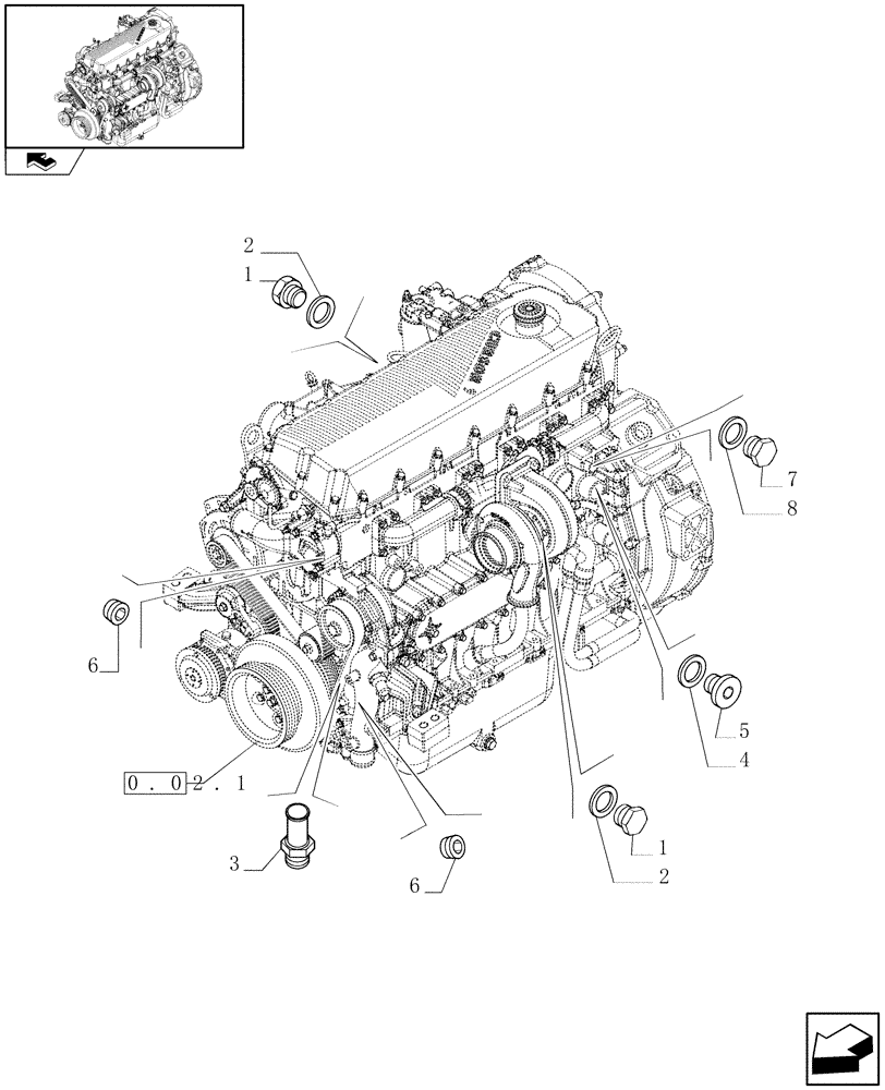 Схема запчастей Case F2CE9684H E010 - (0.32.4) - PIPING - ENGINE COOLING SYSTEM (504032236/38-504033566-504051325-504088291-504236580/81-504088292-504223088) 