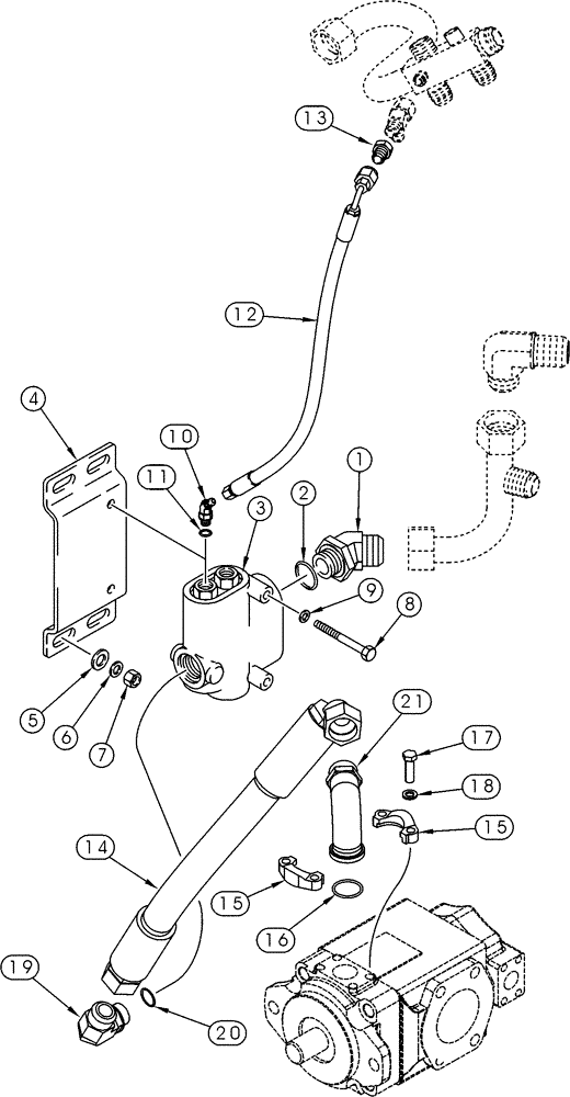 Схема запчастей Case 721C - (08-03) - HYDRAULICS - PUMP, SUPPLY AND RETURN (08) - HYDRAULICS