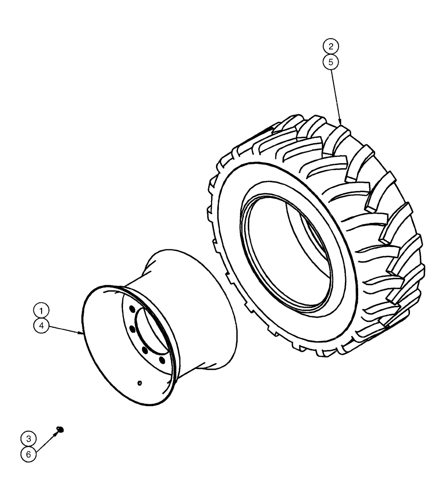 Схема запчастей Case 960 - (06-36) - WHEELS TIRES (06) - POWER TRAIN