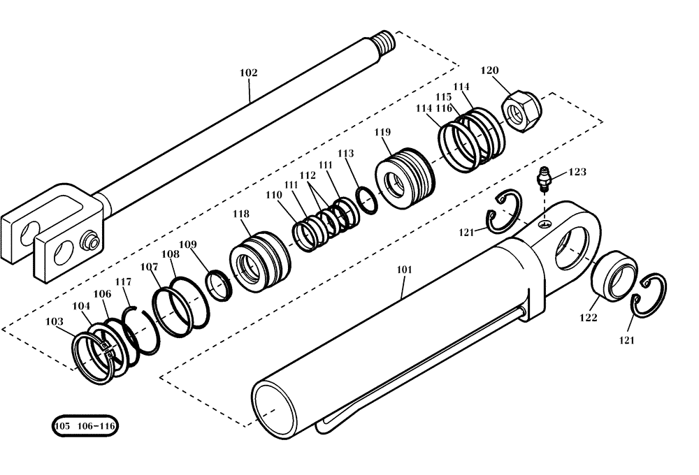 Схема запчастей Case 221D - (24.072[001]) - LIFT CYLINDER (S/N 581101-UP) (35) - HYDRAULIC SYSTEMS