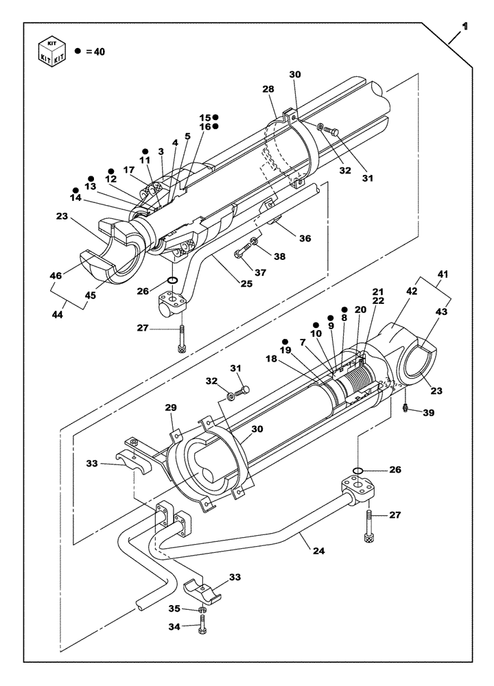 Схема запчастей Case CX470C - (08-301-00[01]) - BOOM CYLINDER - LEFT - WITHOUT SAFETY VALVE (07) - HYDRAULIC SYSTEM