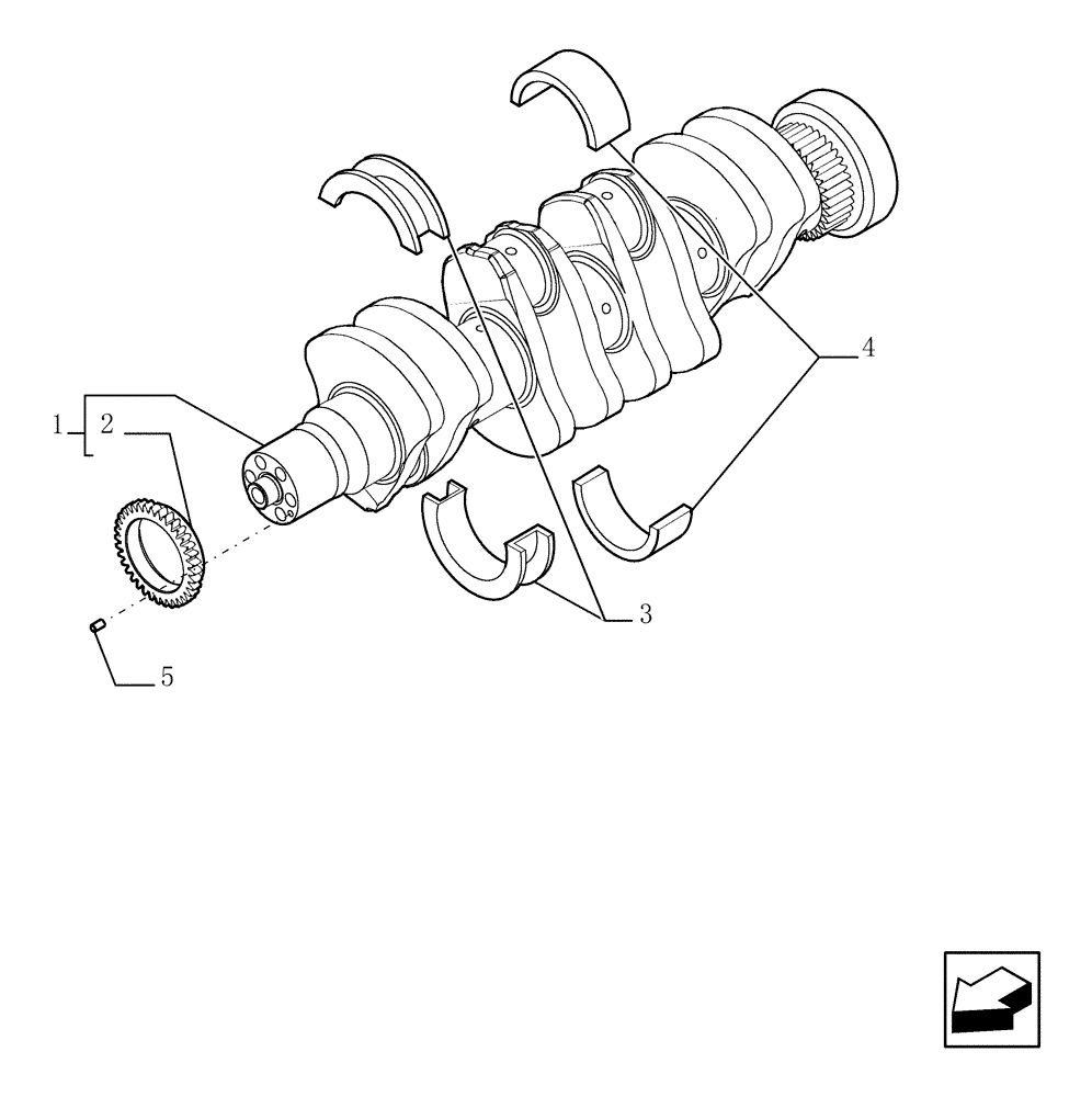 Схема запчастей Case TX1055 - (0.08.0[01]) - CRANKSHAFT (10) - ENGINE