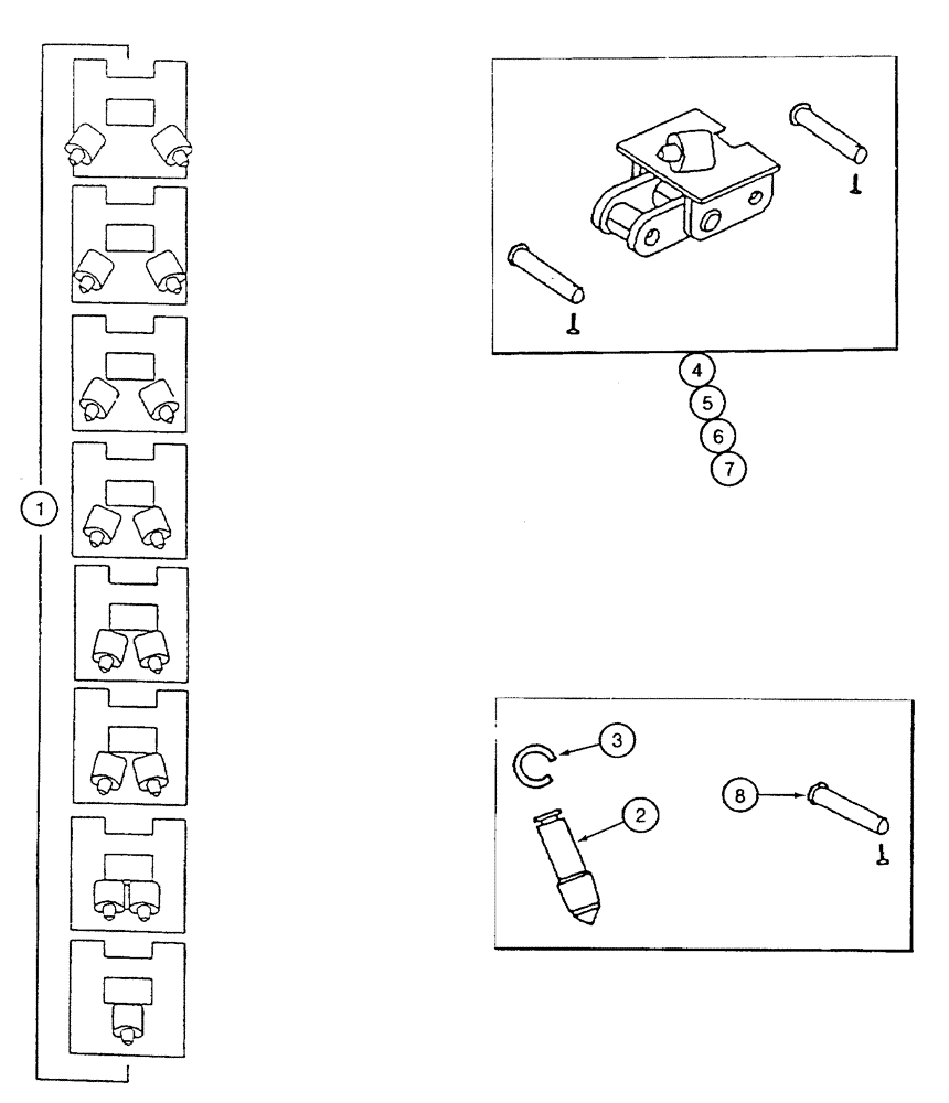 Схема запчастей Case TF300B - (09-22) - CHAINS CARBIDE CUTTERS (09) - CHASSIS/ATTACHMENTS