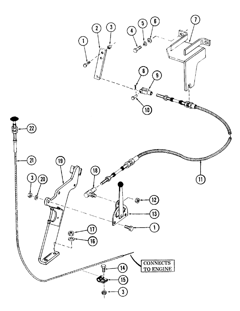 Схема запчастей Case 980 - (068) - THROTTLE CONTROL (01) - ENGINE