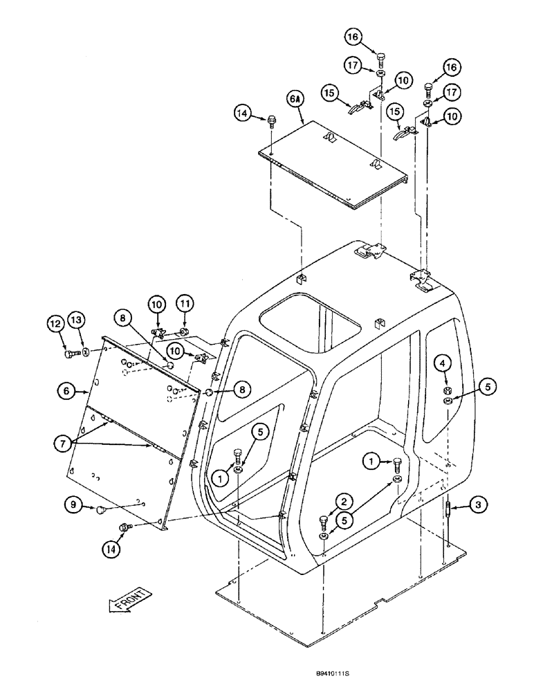 Схема запчастей Case 9060B - (9-052) - CAB VANDAL GUARDS (09) - CHASSIS