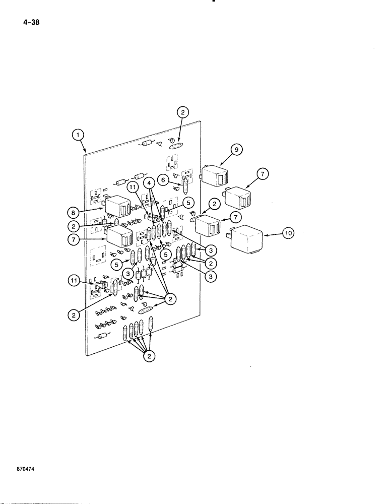 Схема запчастей Case 888 - (4-038) - ELECTRICAL SYSTEM CIRCUIT BOARD (04) - ELECTRICAL SYSTEMS