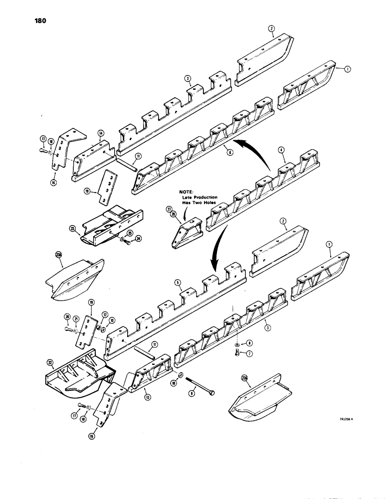 Схема запчастей Case 1450 - (180) - TRACK GUIDE (ROCK GUARDS) (11) - TRACKS/STEERING