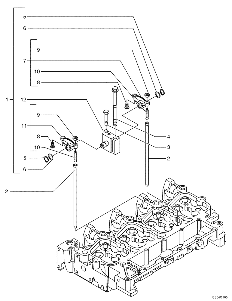 Схема запчастей Case 521D - (02-33) - CYLINDER HEAD - VALVE MECHANISM (02) - ENGINE