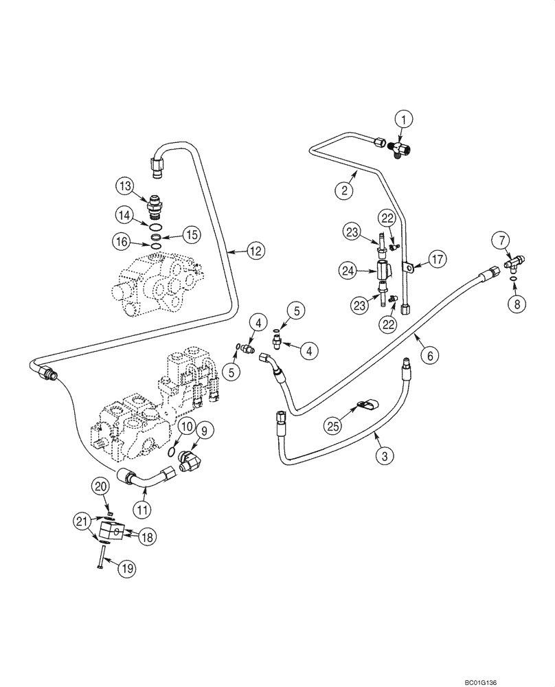 Схема запчастей Case 60XT - (08-26) - HYDRAULICS, ATTACHMENT - HIGH FLOW, GEAR (08) - HYDRAULICS