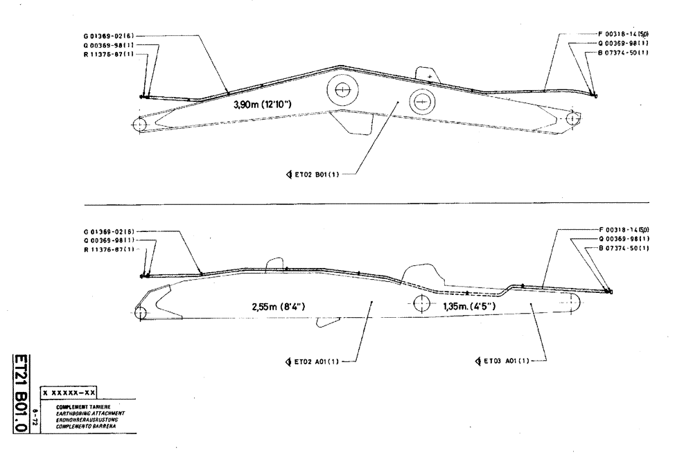 Схема запчастей Case TY45 - (ET21 B01.0) - EARTHBORING ATTACHMENT (18) - ATTACHMENT ACCESSORIES