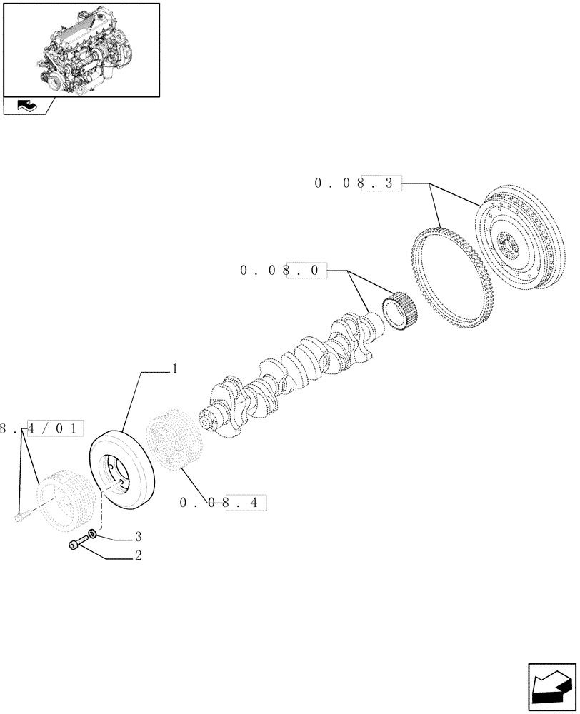 Схема запчастей Case F2CE9684C E015 - (0.08.42) - DAMPER (504045090) 