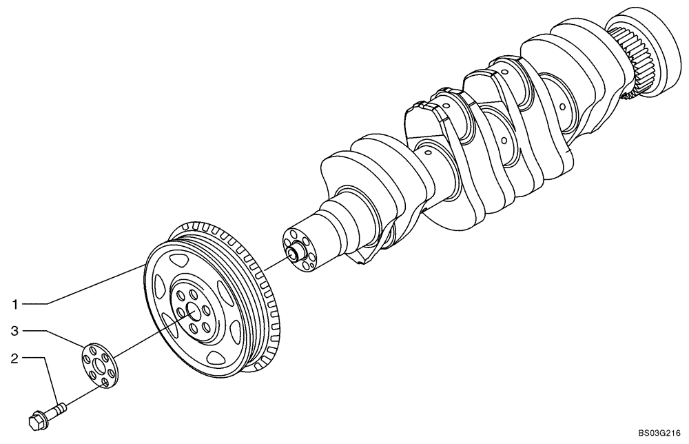 Схема запчастей Case 621D - (02-39) - CRANKSHAFT - PULLEY (02) - ENGINE