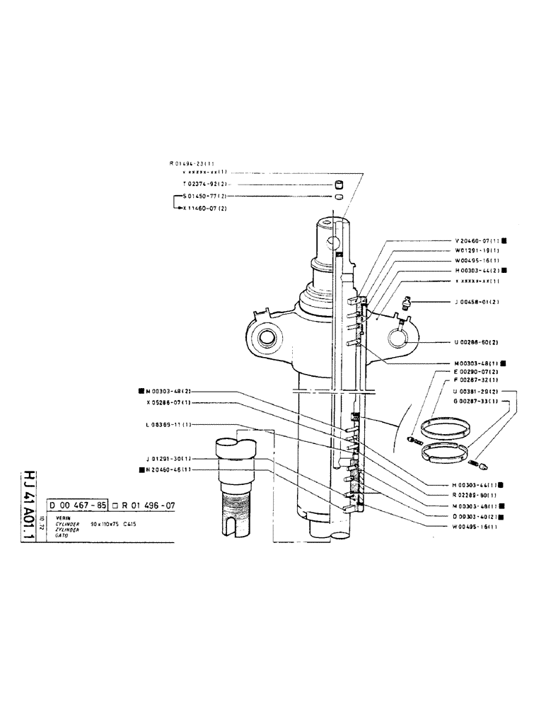 Схема запчастей Case TC45 - (181) - CYLINDER, 90 X 110 X 75 C 415 