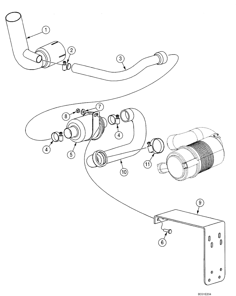 Схема запчастей Case 40XT - (02-05) - ASPIRATOR (02) - ENGINE