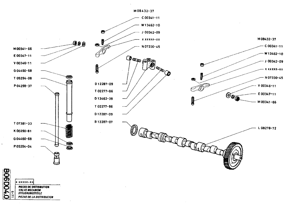 Схема запчастей Case TY45 - (B06 D04.0) - VALVE MECHANISM (01) - ENGINE