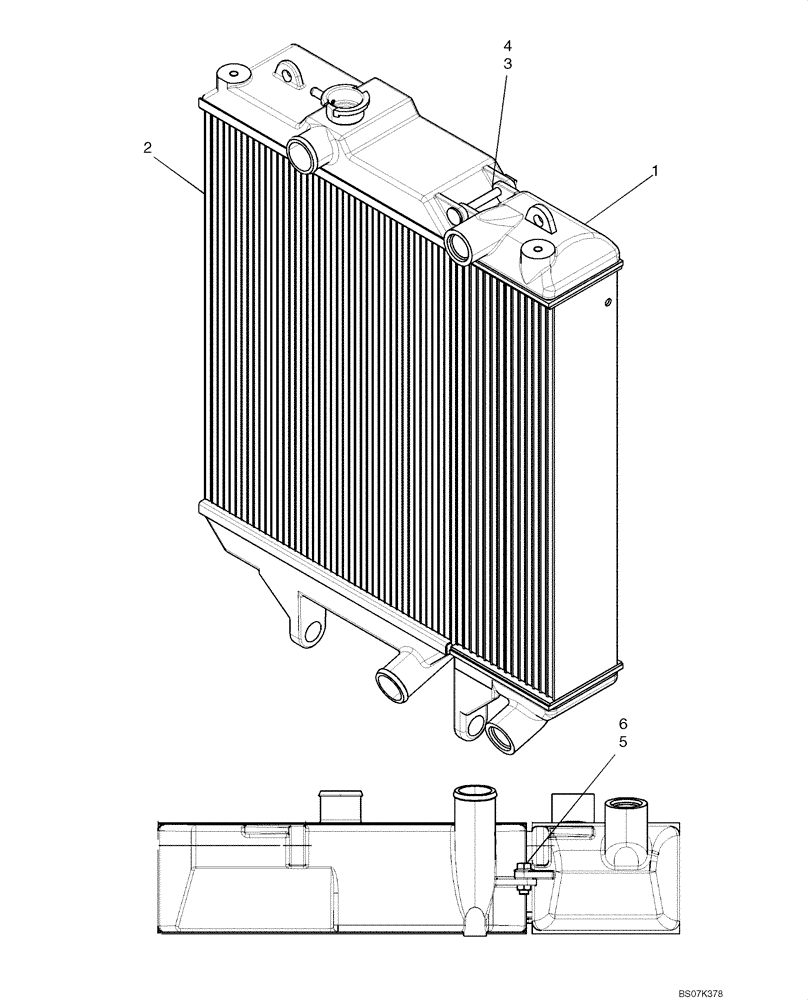 Схема запчастей Case 420CT - (02-01) - RADIATOR/OIL COOLER (02) - ENGINE