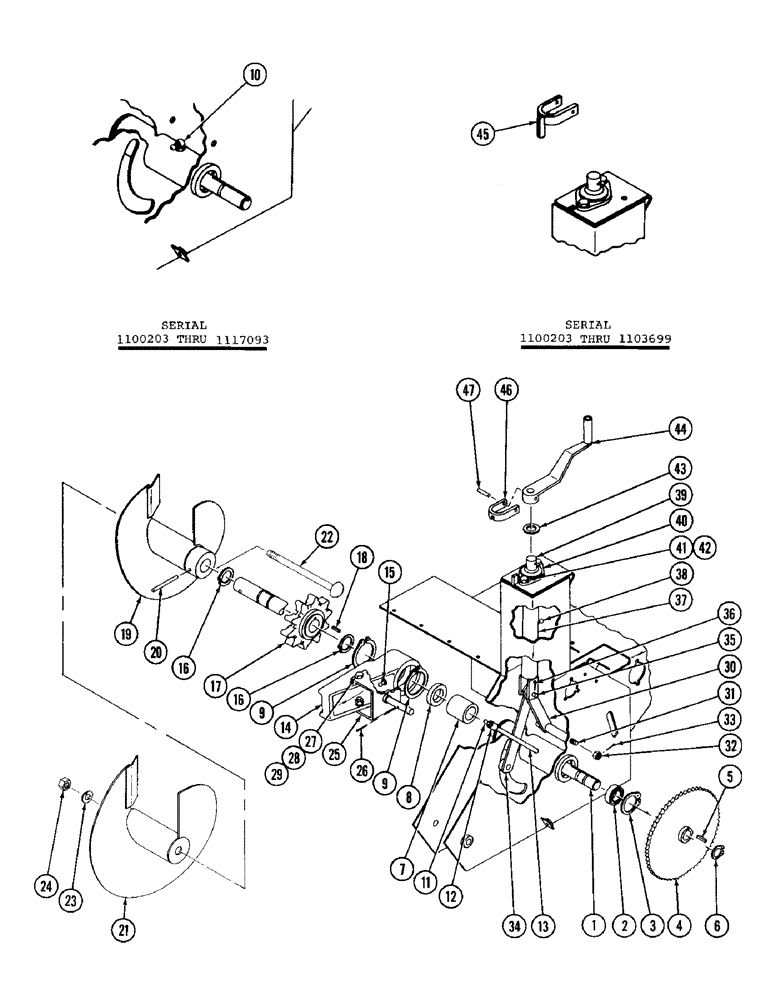 Схема запчастей Case 70 - (08) - DIGGING CHAIN DRIVE, DEPTH CONTROL 