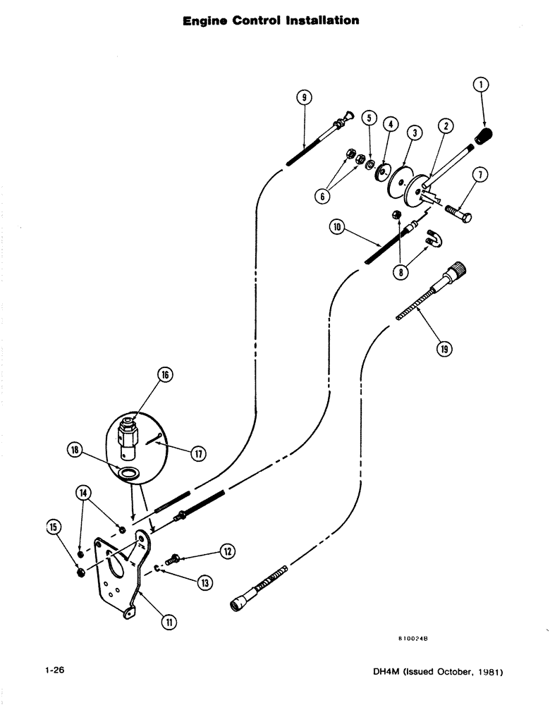 Схема запчастей Case DH4 - (1-26) - ENGINE CONTROL INSTALLATION - 2.1 LITRE DIESEL ENGINE (10) - ENGINE