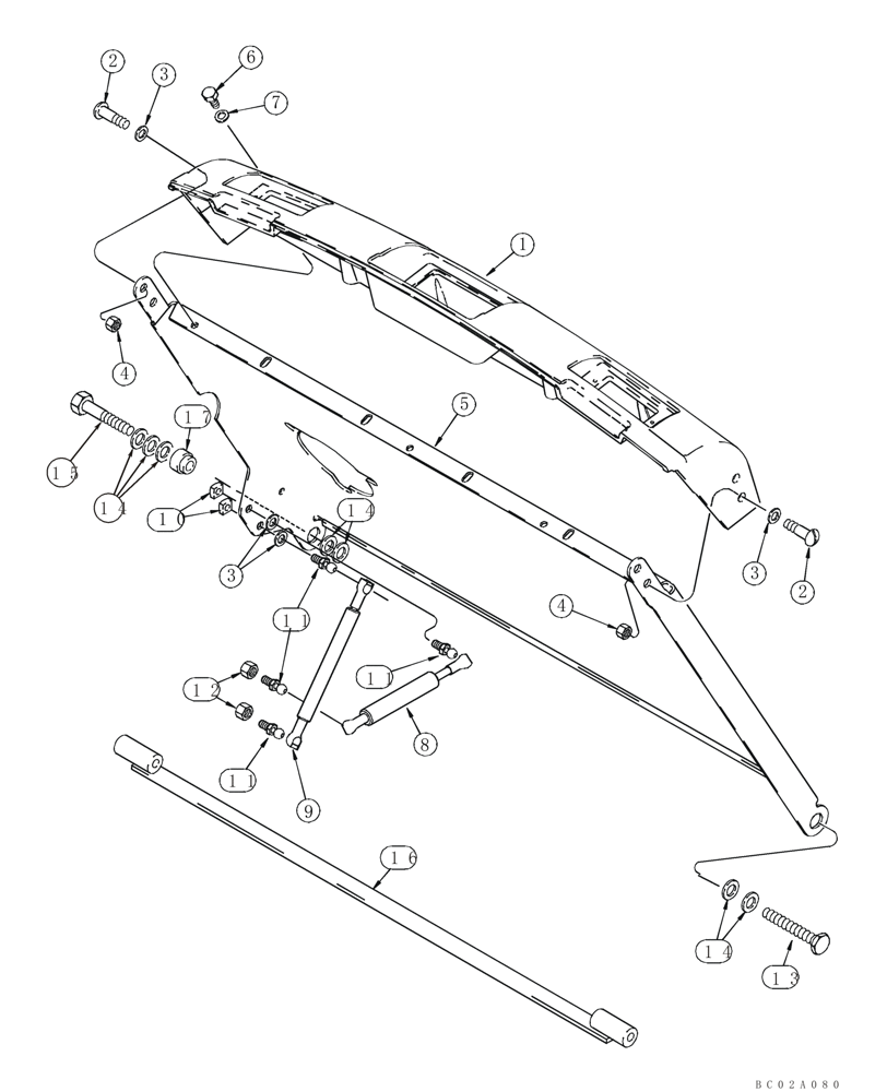 Схема запчастей Case 435 - (09-14) - HOOD (09) - CHASSIS