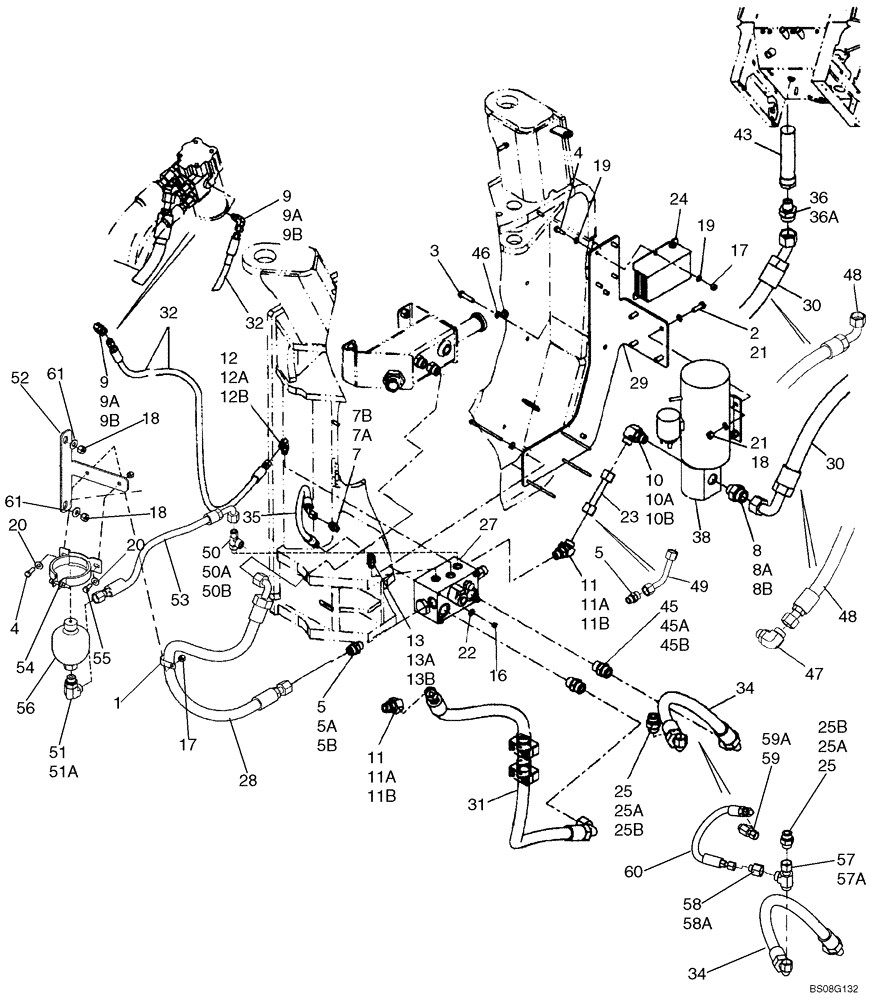 Схема запчастей Case 821E - (05-08) - STEERING - HYDRAULICS - AUXILIARY (05) - STEERING