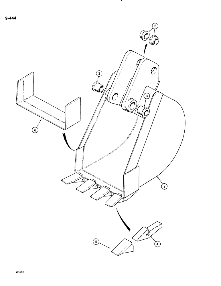 Схема запчастей Case DH4B - (9-444) - BACKHOE BUCKETS, STANDARD BUCKETS (09) - CHASSIS/ATTACHMENTS