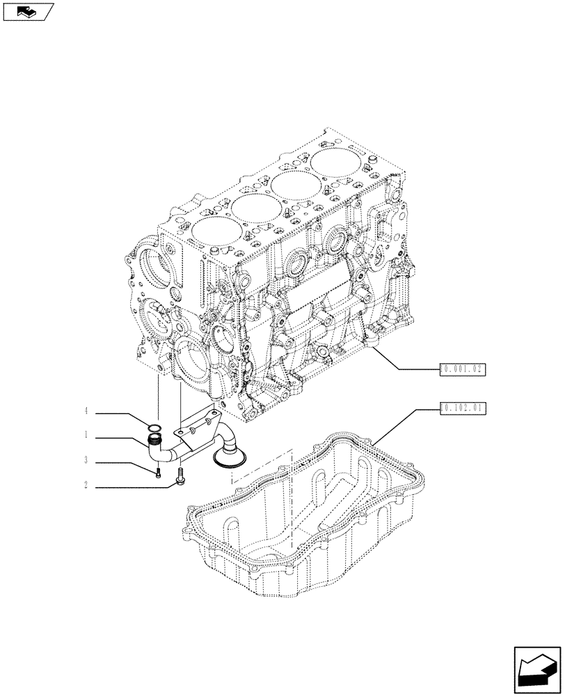 Схема запчастей Case F5CE5454G A001 - (10.304.03) - OIL PUMP PIPING (504154691) (10) - ENGINE