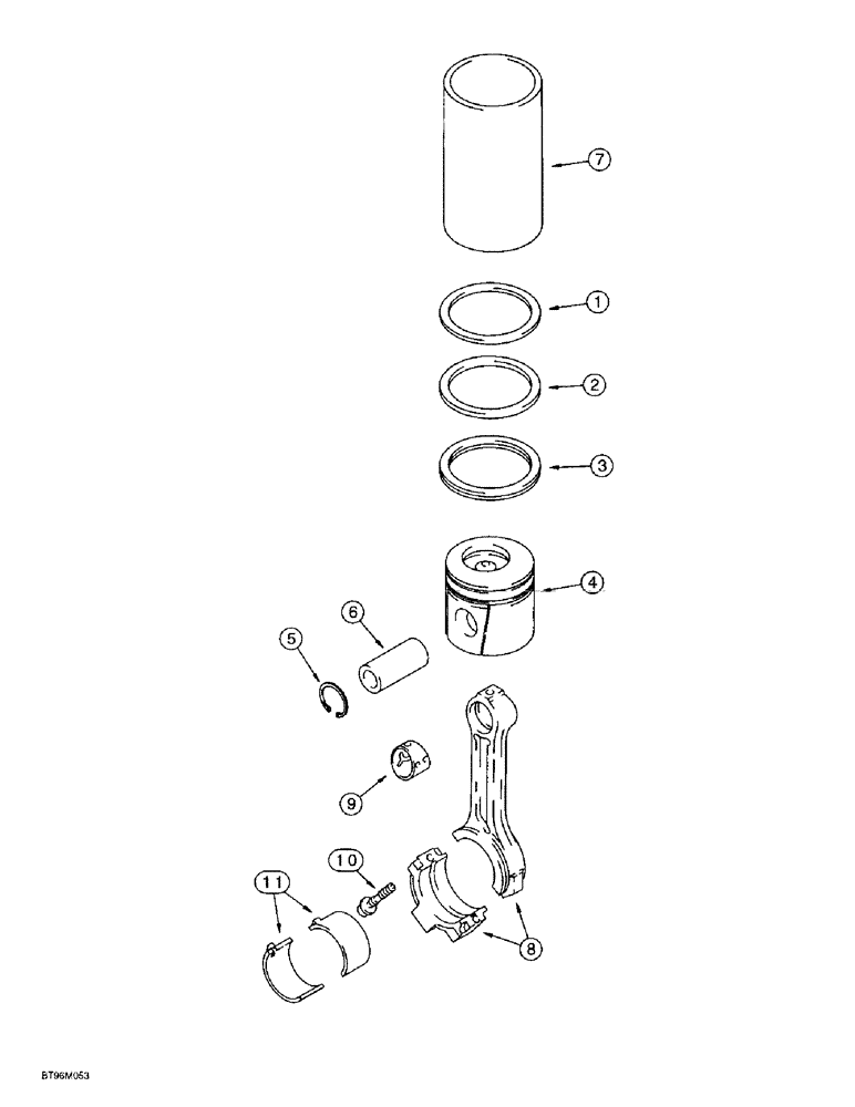 Схема запчастей Case 860 - (2-45A) - PISTONS AND CONNECTING RODS - 4T-390 EMISSIONS CERTIFIED ENGINE (02) - ENGINE