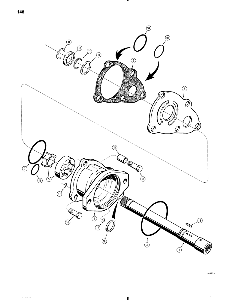 Схема запчастей Case W11 - (148) - TRANSMISSION, PUMP (06) - POWER TRAIN