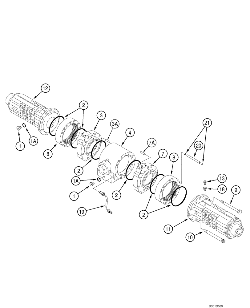 Схема запчастей Case 586G - (06-53) - AXLE, FRONT - HOUSING (06) - POWER TRAIN