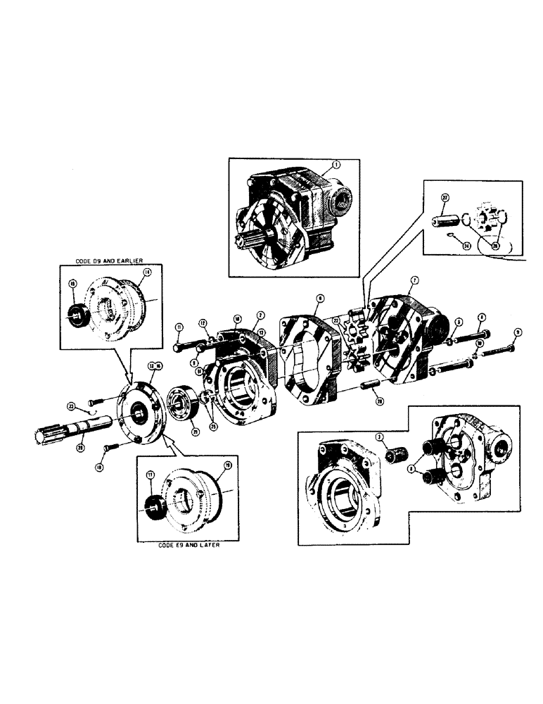 Схема запчастей Case 320 - (58) - 31615 HYDRAULIC PUMP (15 G.P.M.) (00) - COMPLETE MACHINE