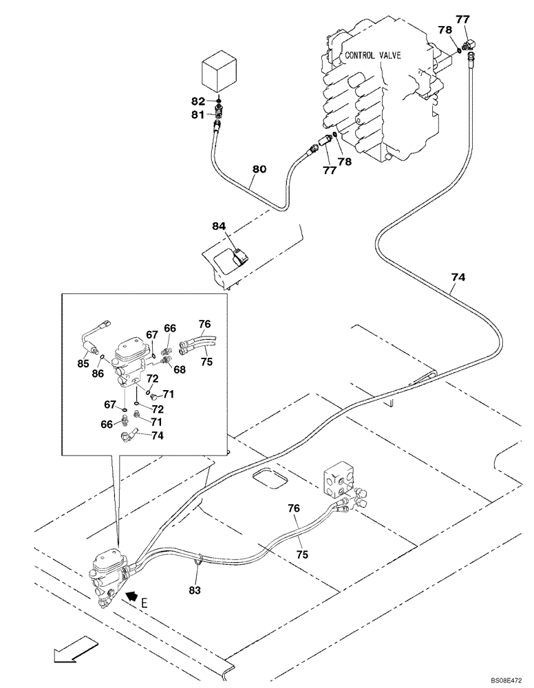 Схема запчастей Case CX700B - (08-26) - HYDRAULIC CIRCUIT - SINGLE ACTING CIRCUIT (08) - HYDRAULICS