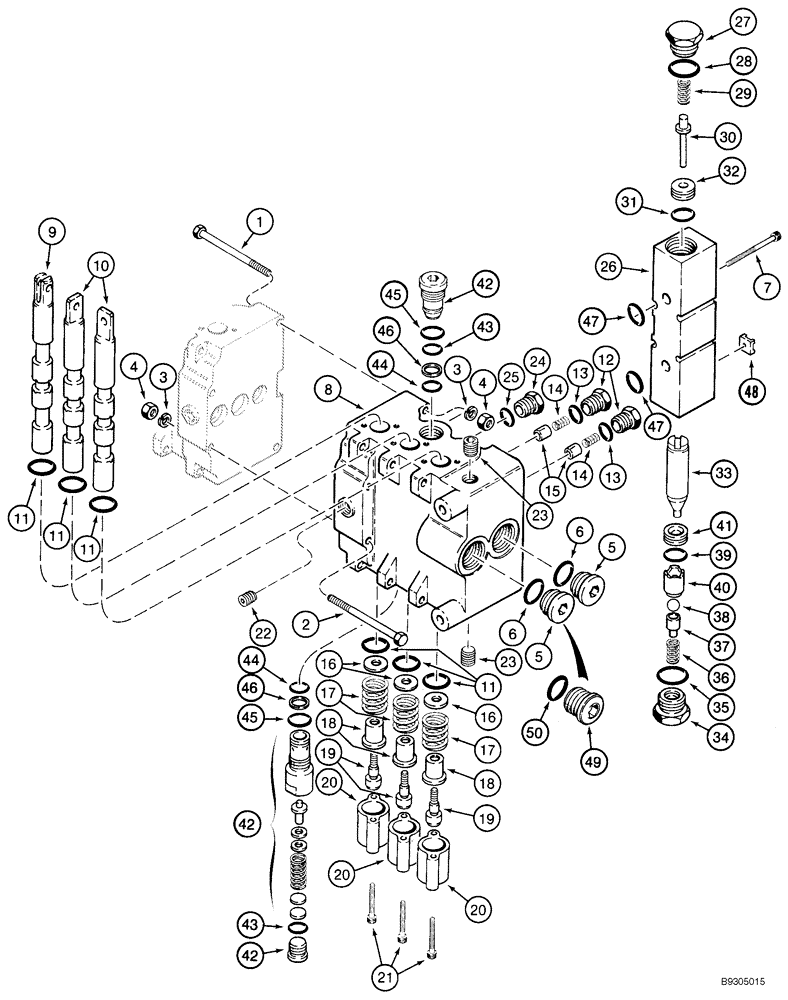 Схема запчастей Case 95XT - (08-29) - VALVE, CONTROL - BACKHOE (NORTH AMERICA) (08) - HYDRAULICS