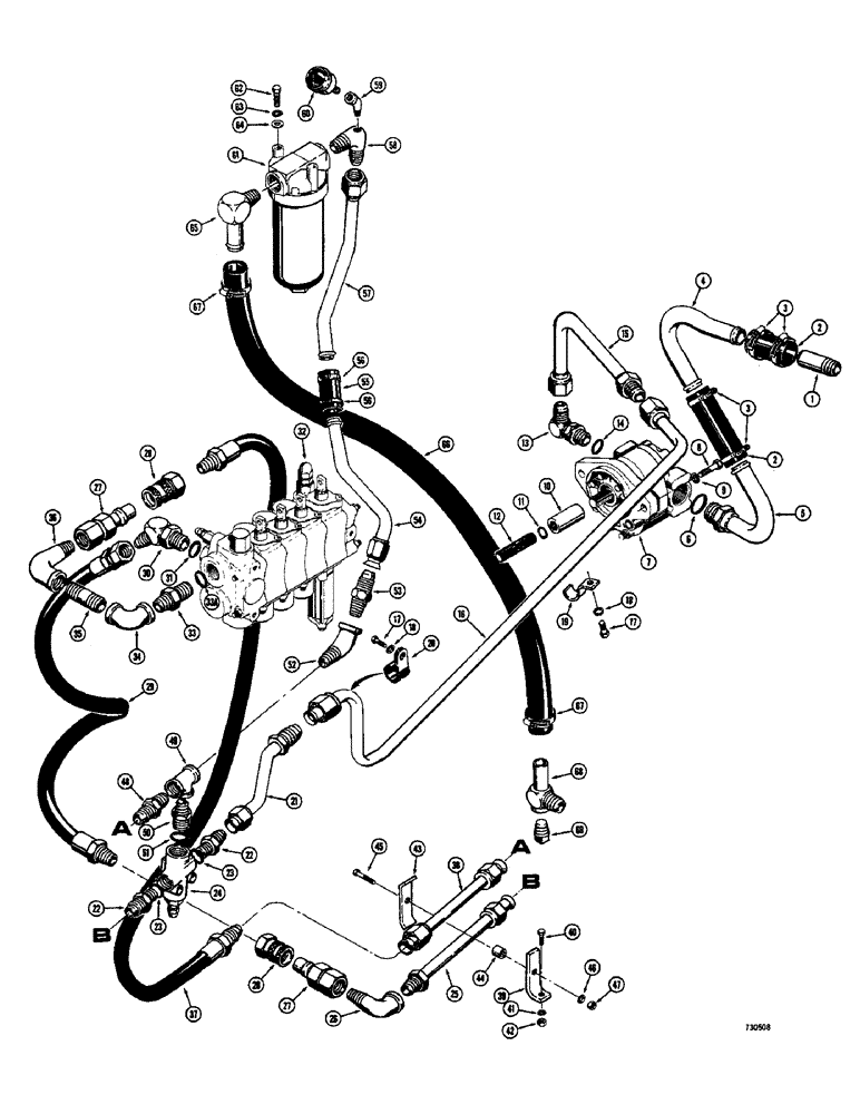 Схема запчастей Case 26 - (075C) - 3-POINT HITCH PRIMARY HYDRAULICS, USED ON NON-LOADER MODELS ONLY 3-POINT HITCH SN. 5233159 & AFTER 