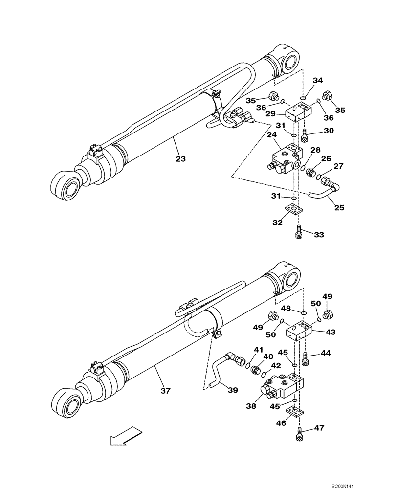 Схема запчастей Case CX130 - (08-026) - HYDRAULICS - BOOM CYLINDER (08) - HYDRAULICS