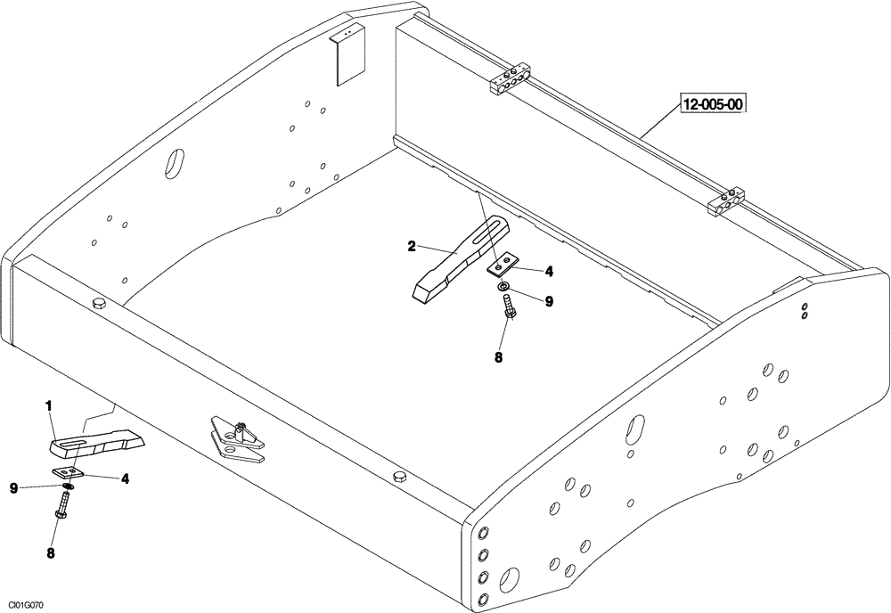 Схема запчастей Case SV210 - (12-007-00[01]) - SCRAPER, PAD FOOT DRUM (GROUP 57) (ND104877) (09) - CHASSIS/ATTACHMENTS