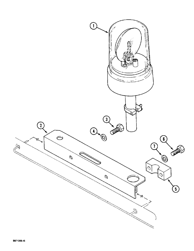 Схема запчастей Case 1088 - (4-48) - ROTATING BEACON (04) - ELECTRICAL SYSTEMS