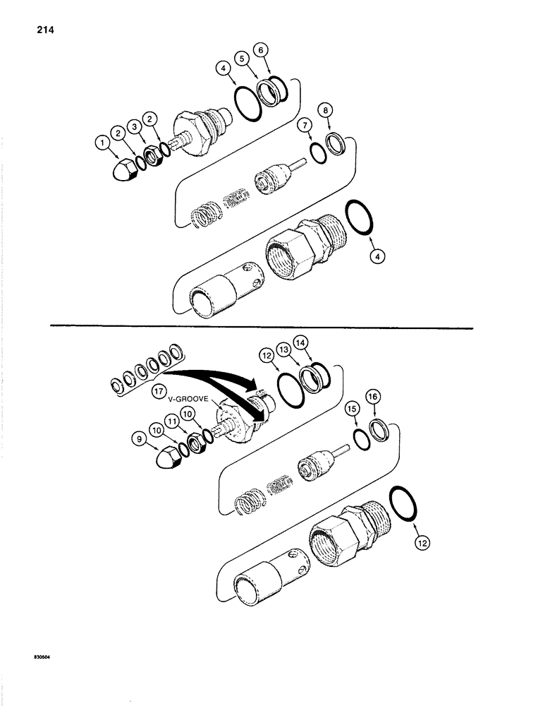 Схема запчастей Case 1280B - (214) - CIRCUIT RELIEF VALVES (08) - HYDRAULICS