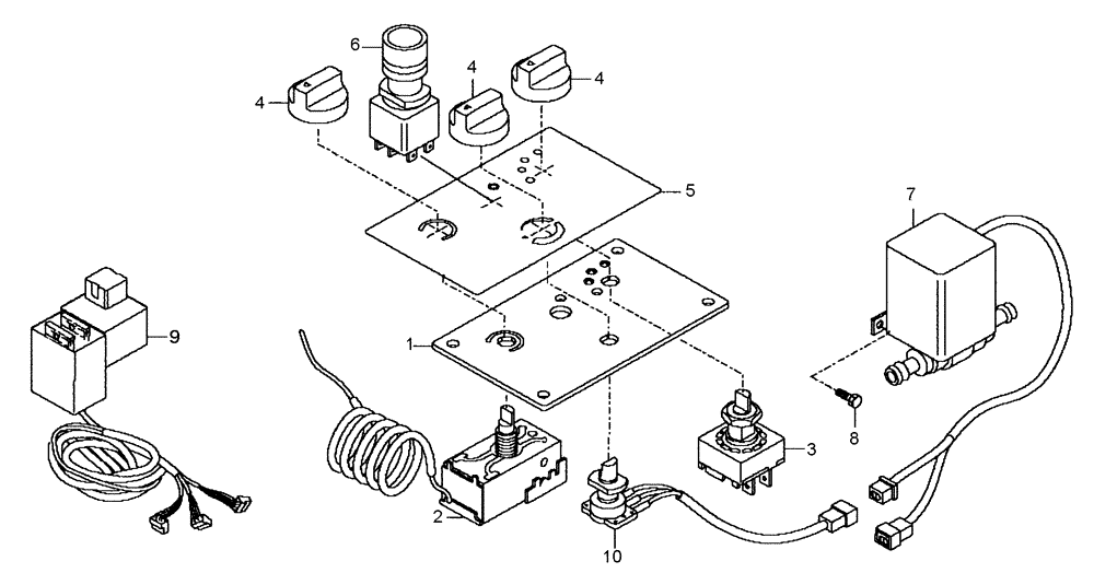 Схема запчастей Case 340B - (58A00000579[001]) - CONTROLS, HEATING / AIR CONDITIONING (87581559) (10) - Cab/Cowlings