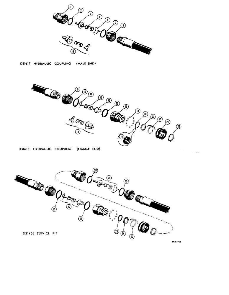 Схема запчастей Case 32S - (108) - D31617 AND D31618 HYDRAULIC COUPLINGS, D31617 HYDRAULIC COUPLING 