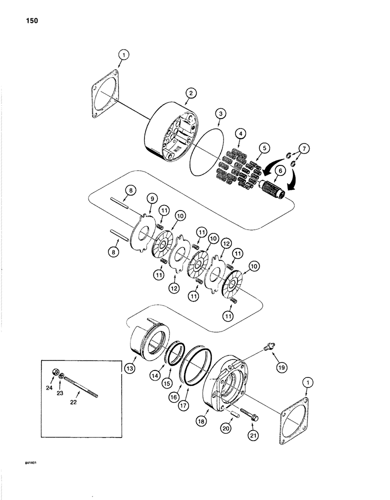 Схема запчастей Case 1280B - (150) - TRACK DRIVE BRAKE (07) - BRAKES