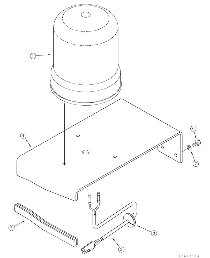 Схема запчастей Case 435 - (04-17) - LAMP ASSY - BEACON, ROTATING (04) - ELECTRICAL SYSTEMS